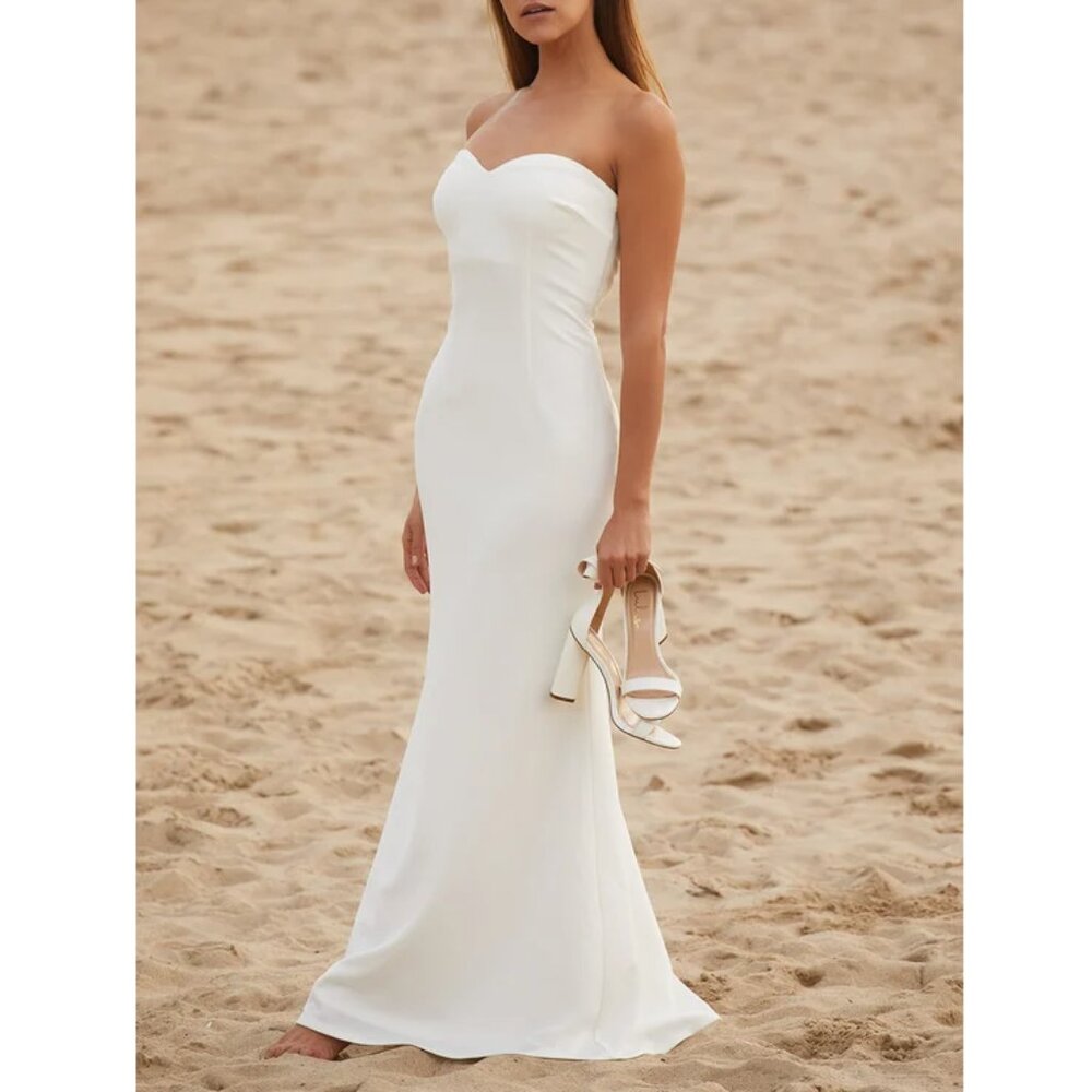 Lulus Melt My Heart White Strapless Mermaid Maxi Dress (XS)